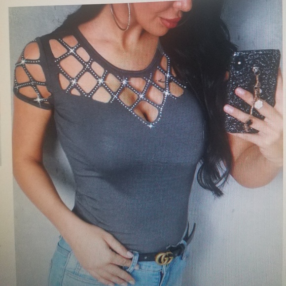 CBR Chic Me Tops - Studded out hollow top.